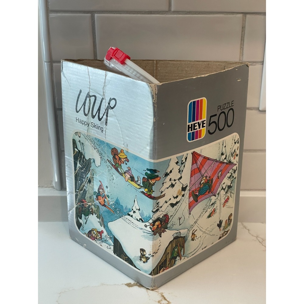 Vintage Heye Loup Happy Skiing‎ Jigsaw Puzzle 500 Piece 8316 Germany 1974 READ